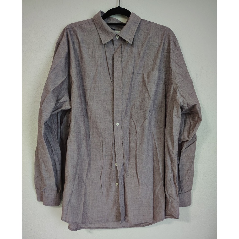 Croft & Barrow Easy Care Solid Light Purple Button Up Dress Shirt - Size XXL